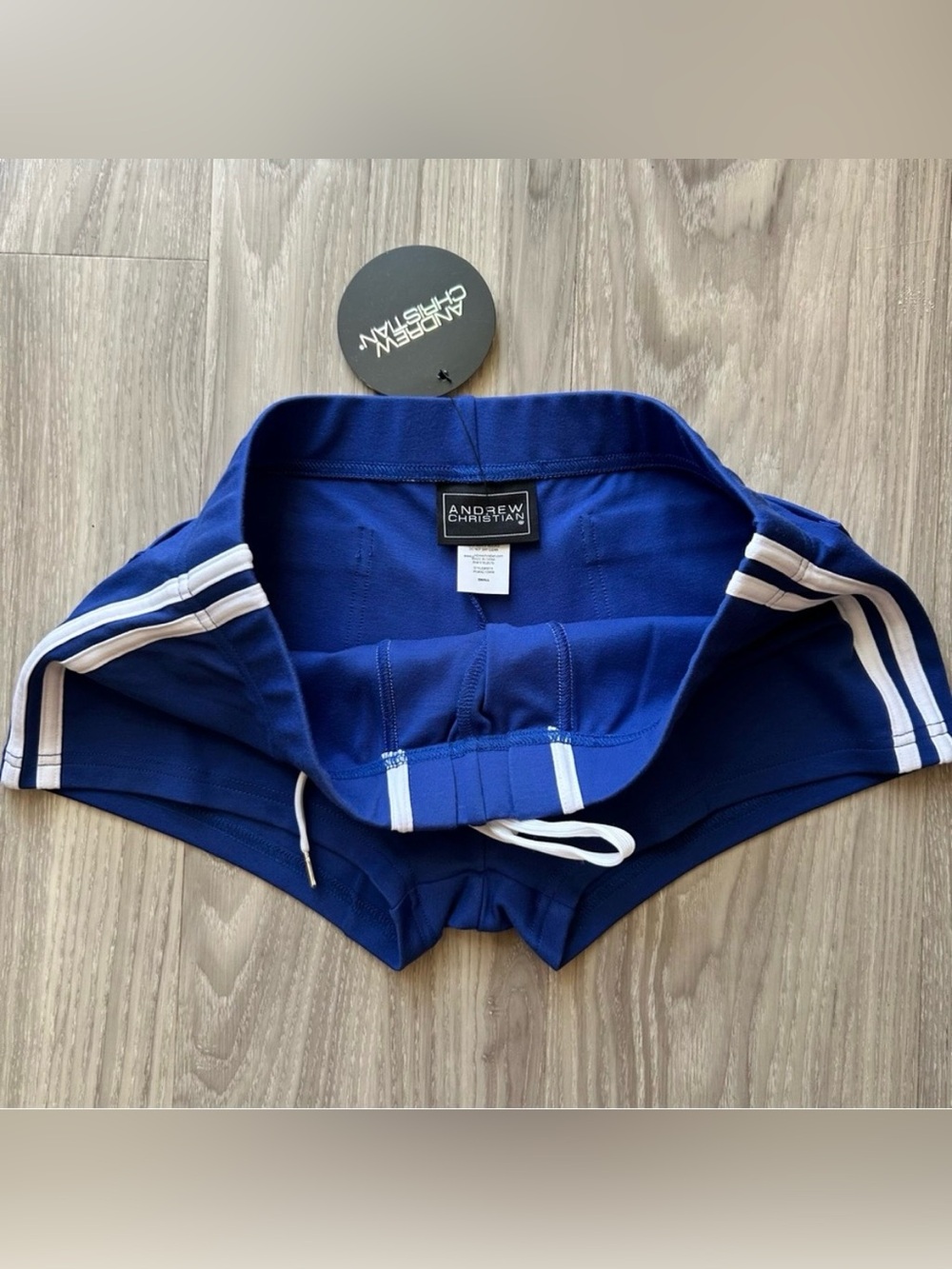 Andrew Christian | 3" Stretch Football Shorts in Royal Blue (Small) - Picture 5 of 16